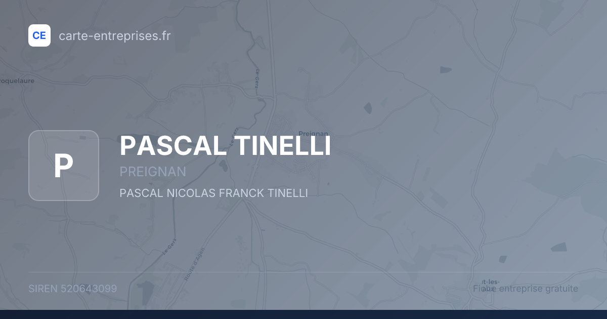 PASCAL TINELLI — 520643099 — fiche entreprise