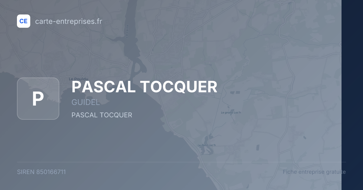 PASCAL TOCQUER — 850166711 — fiche entreprise