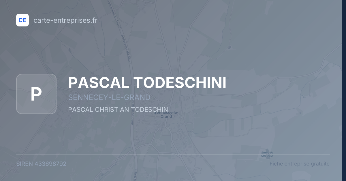 PASCAL TODESCHINI — 433698792 — fiche entreprise