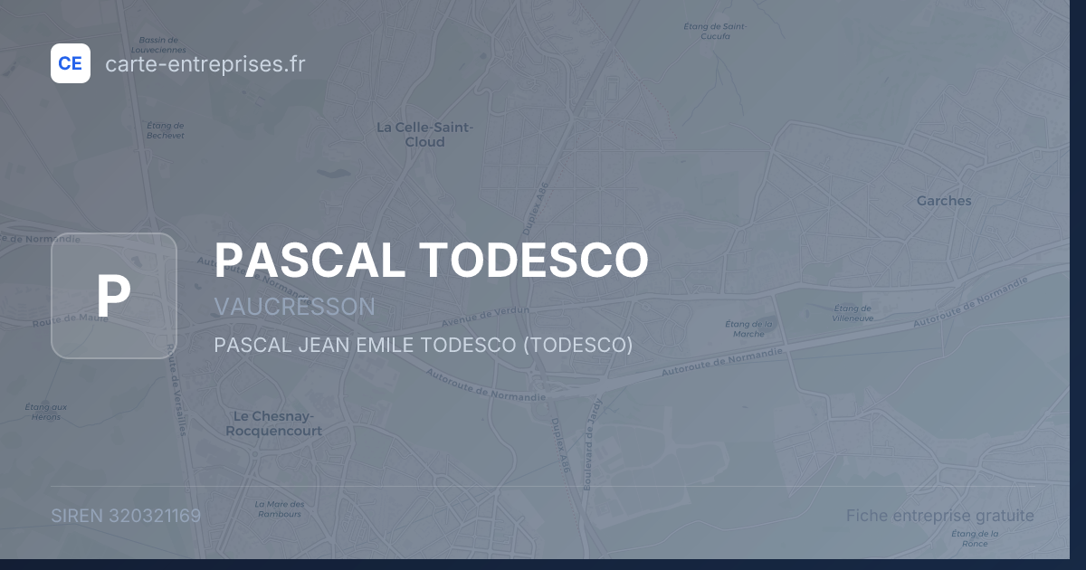 PASCAL TODESCO — 320321169 — fiche entreprise
