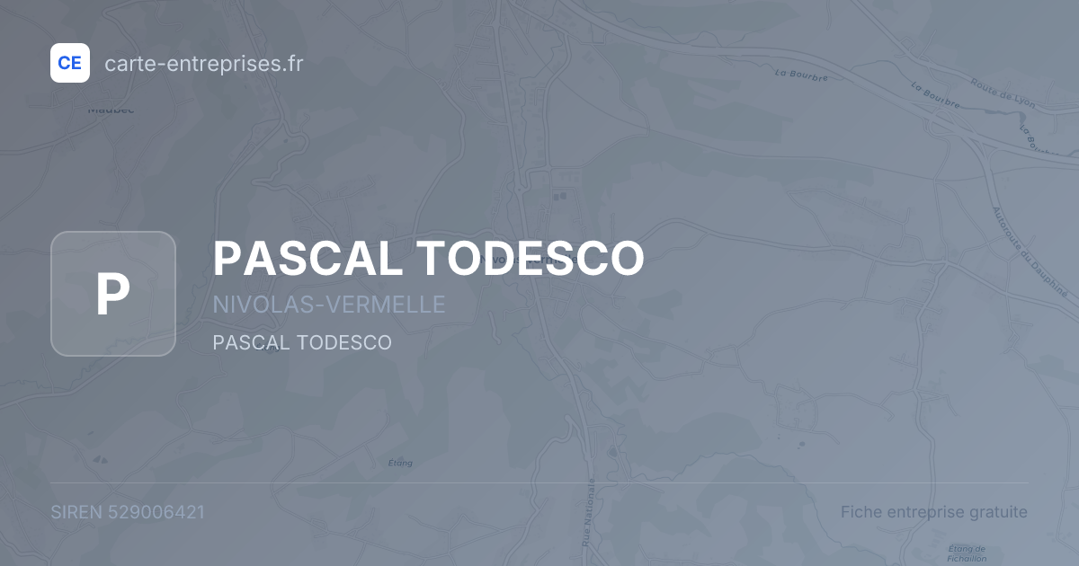 PASCAL TODESCO — 529006421 — fiche entreprise