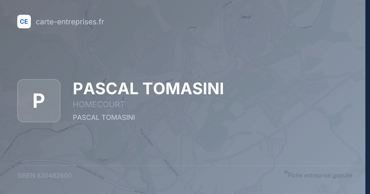 PASCAL TOMASINI — 830482600 — fiche entreprise
