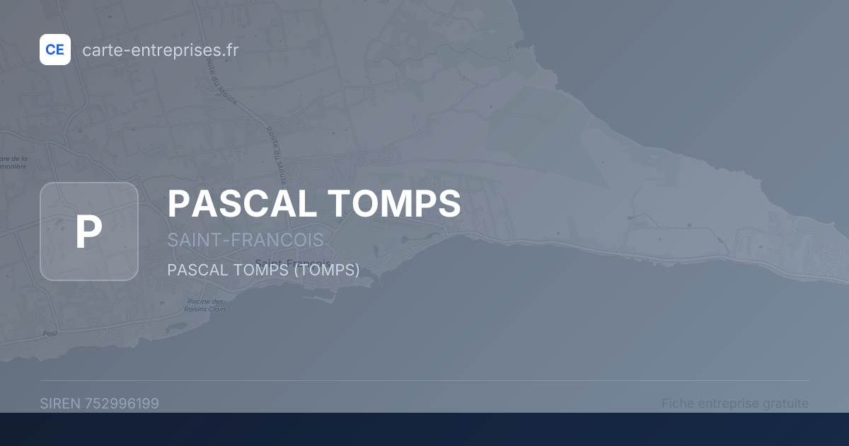 PASCAL TOMPS — 752996199 — fiche entreprise