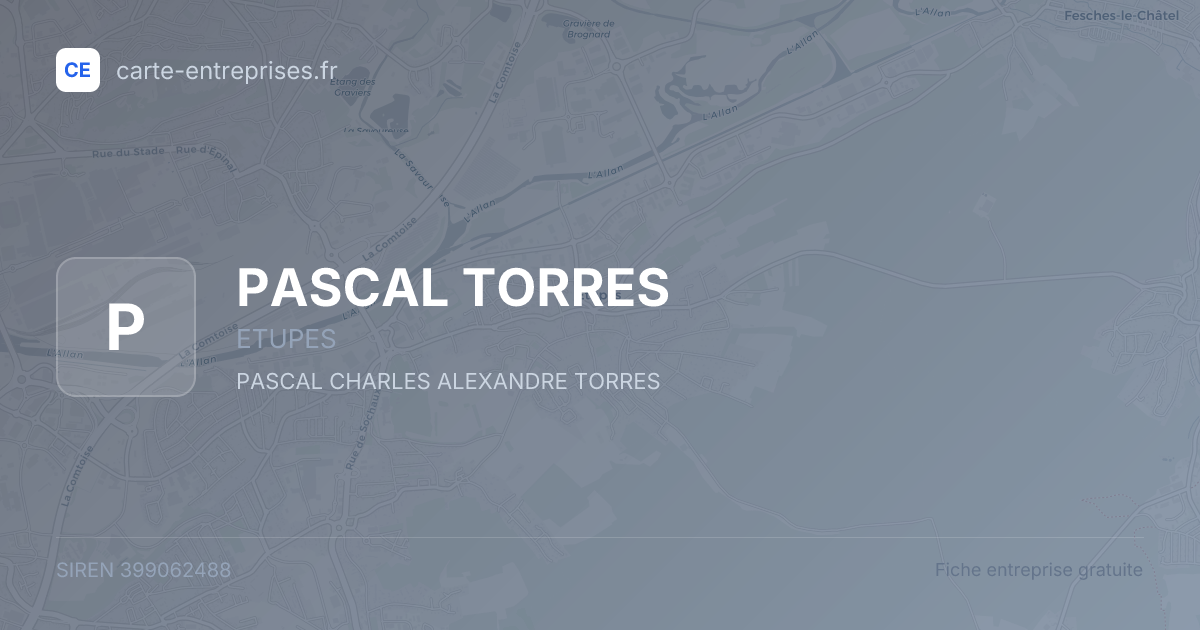 PASCAL TORRES — 399062488 — fiche entreprise