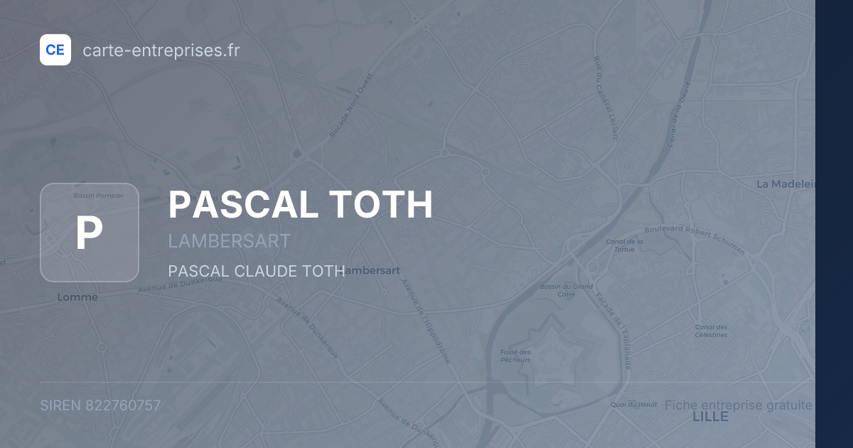 PASCAL TOTH — 822760757 — fiche entreprise
