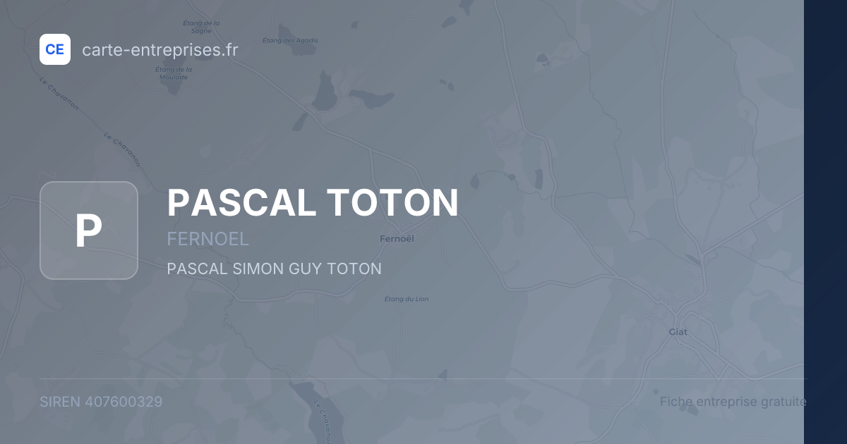 PASCAL TOTON — 407600329 — fiche entreprise