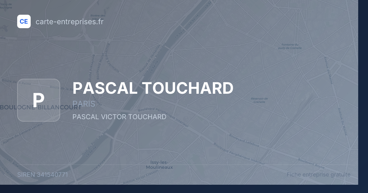 PASCAL TOUCHARD — 341540771 — fiche entreprise