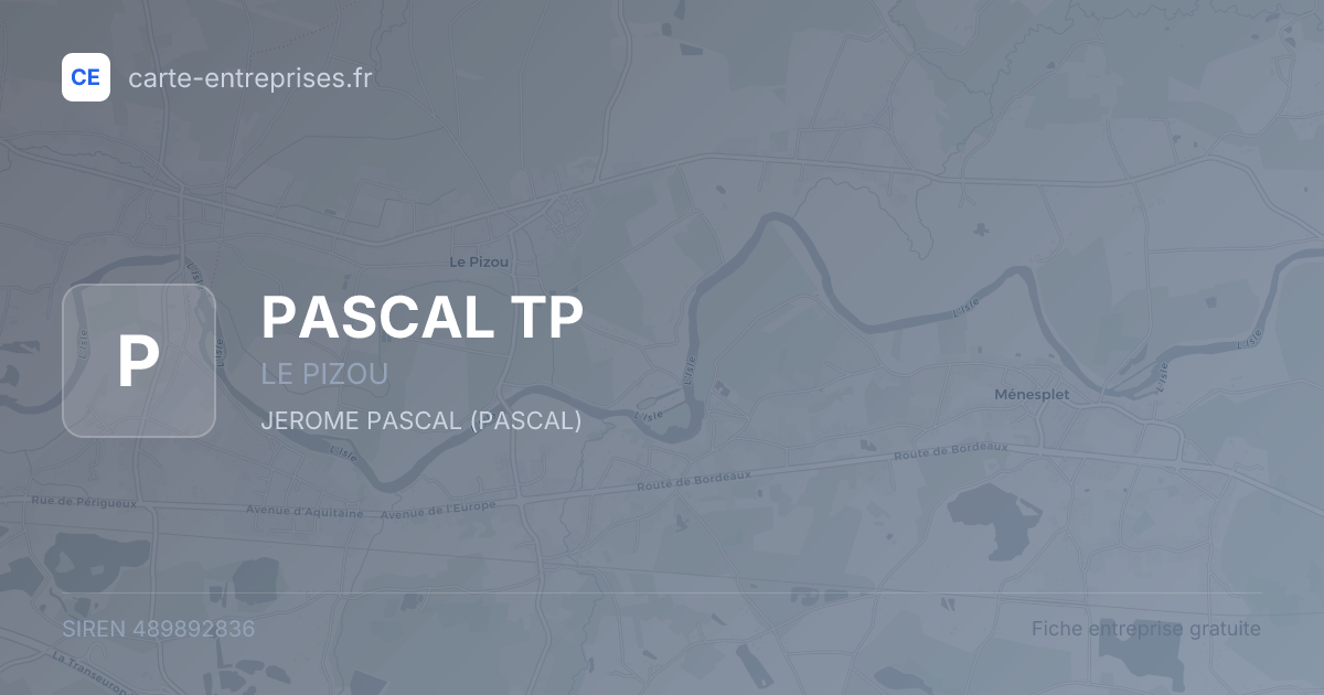 PASCAL TP — 489892836 — fiche entreprise