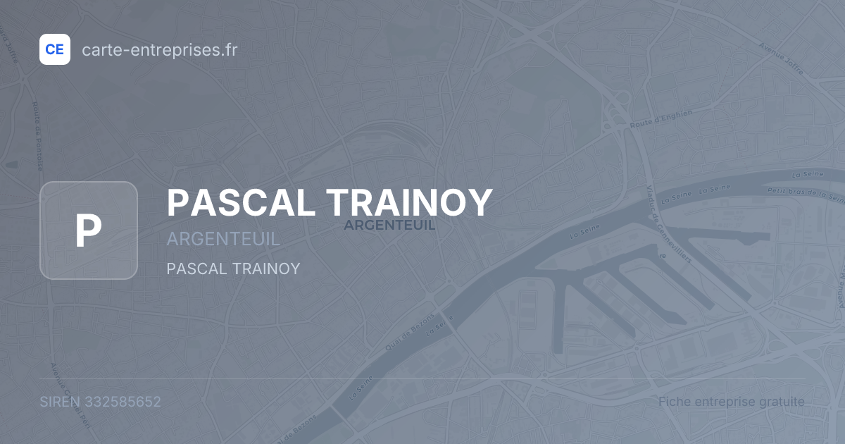 PASCAL TRAINOY — 332585652 — fiche entreprise