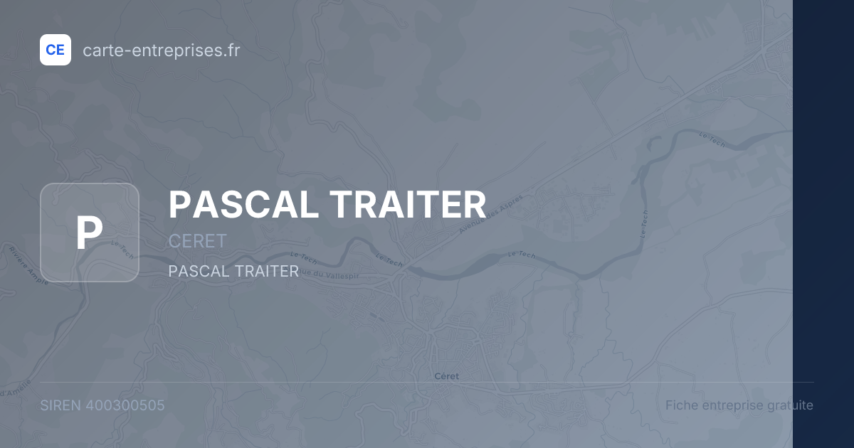 PASCAL TRAITER — 400300505 — fiche entreprise