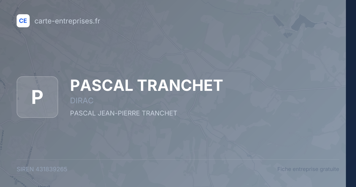 PASCAL TRANCHET — 431839265 — fiche entreprise