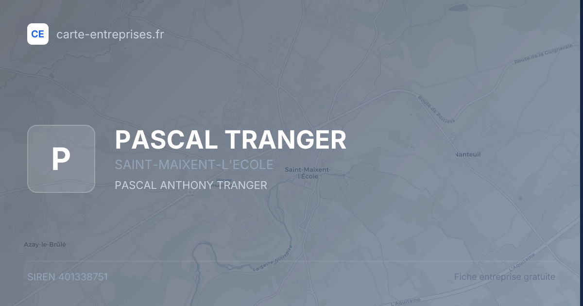 PASCAL TRANGER — 401338751 — fiche entreprise
