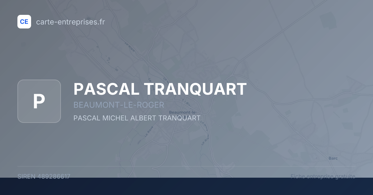PASCAL TRANQUART — 489286617 — fiche entreprise