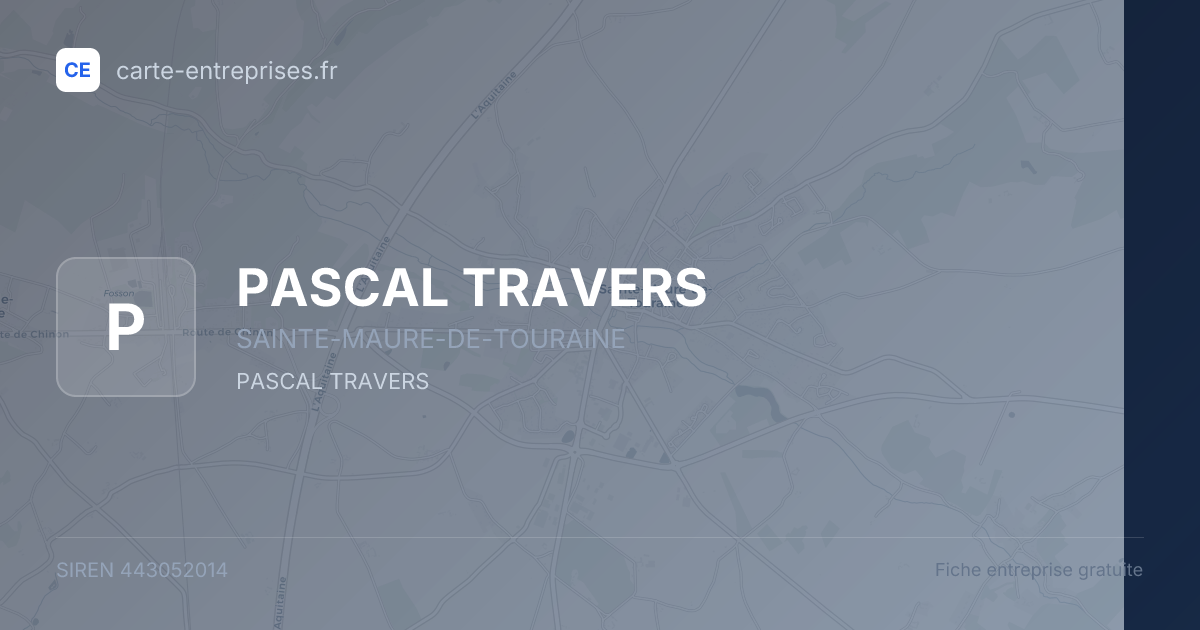 PASCAL TRAVERS — 443052014 — fiche entreprise