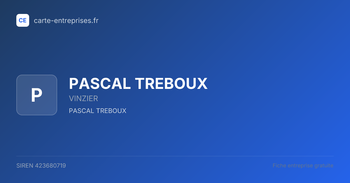 PASCAL TREBOUX — 423680719 — fiche entreprise