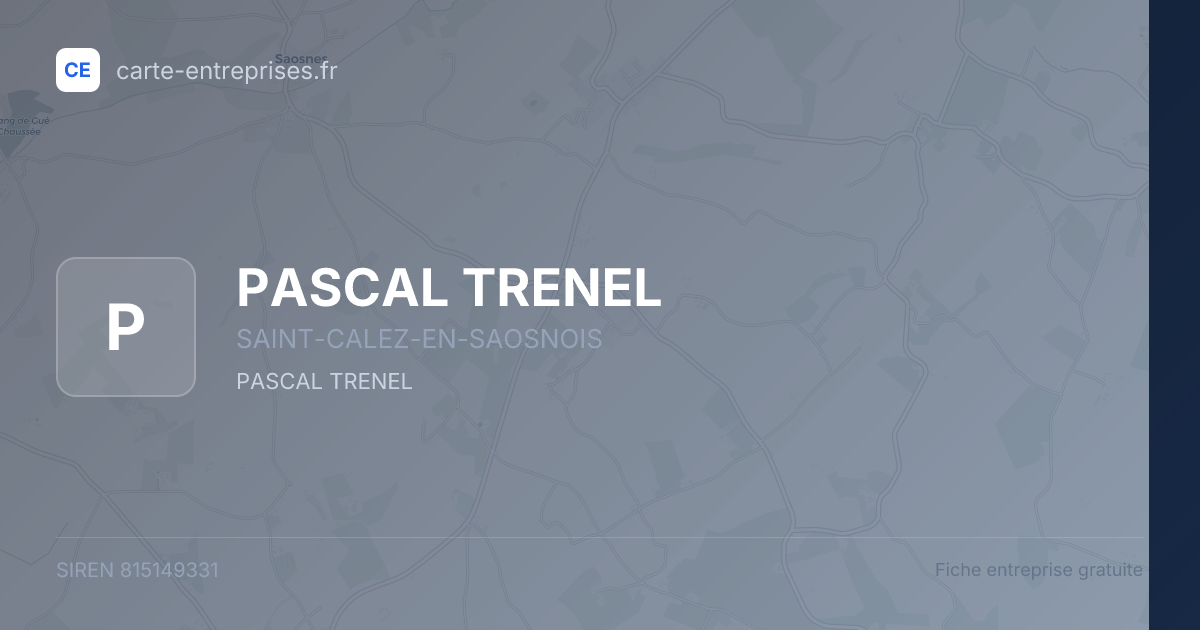 PASCAL TRENEL — 815149331 — fiche entreprise