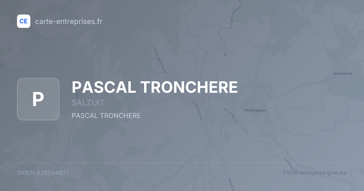 PASCAL TRONCHERE — 438594871 — fiche entreprise