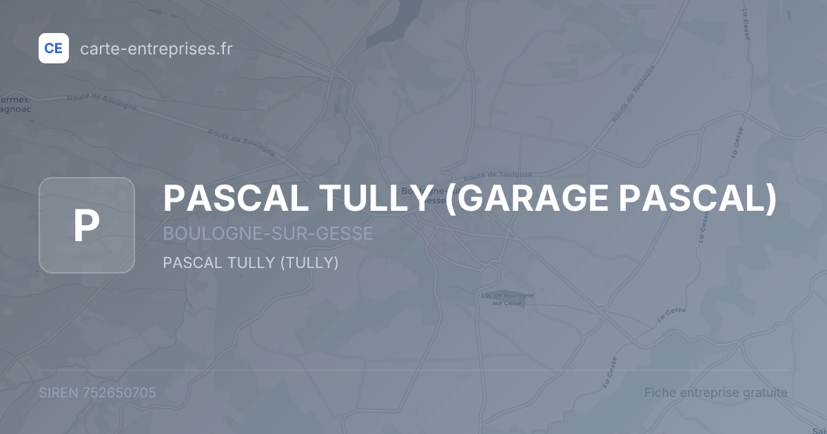 PASCAL TULLY (GARAGE PASCAL) — 752650705 — fiche entreprise