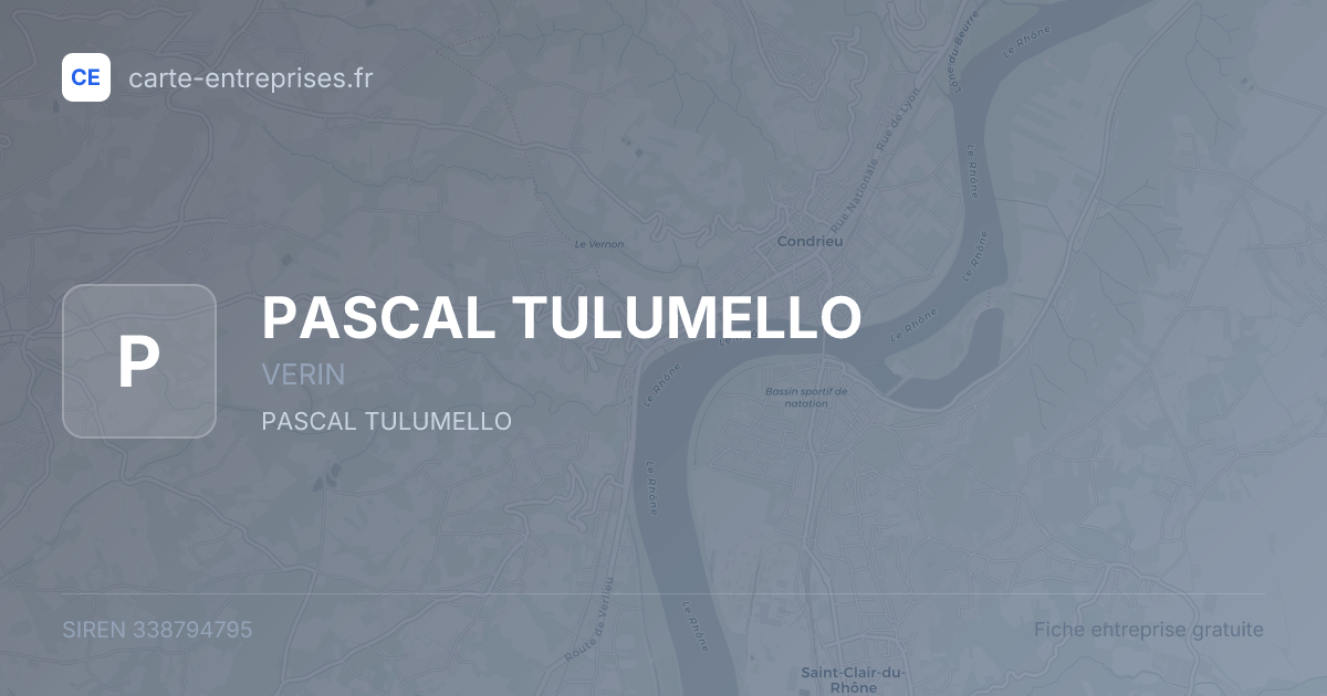 PASCAL TULUMELLO — 338794795 — fiche entreprise