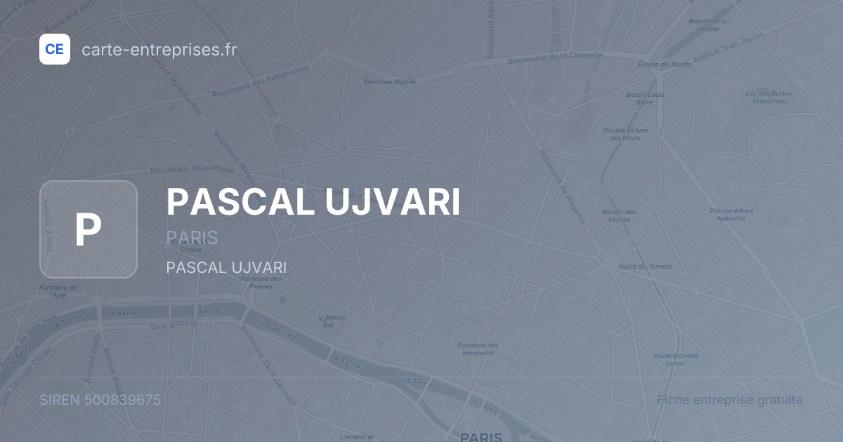 PASCAL UJVARI — 500839675 — fiche entreprise