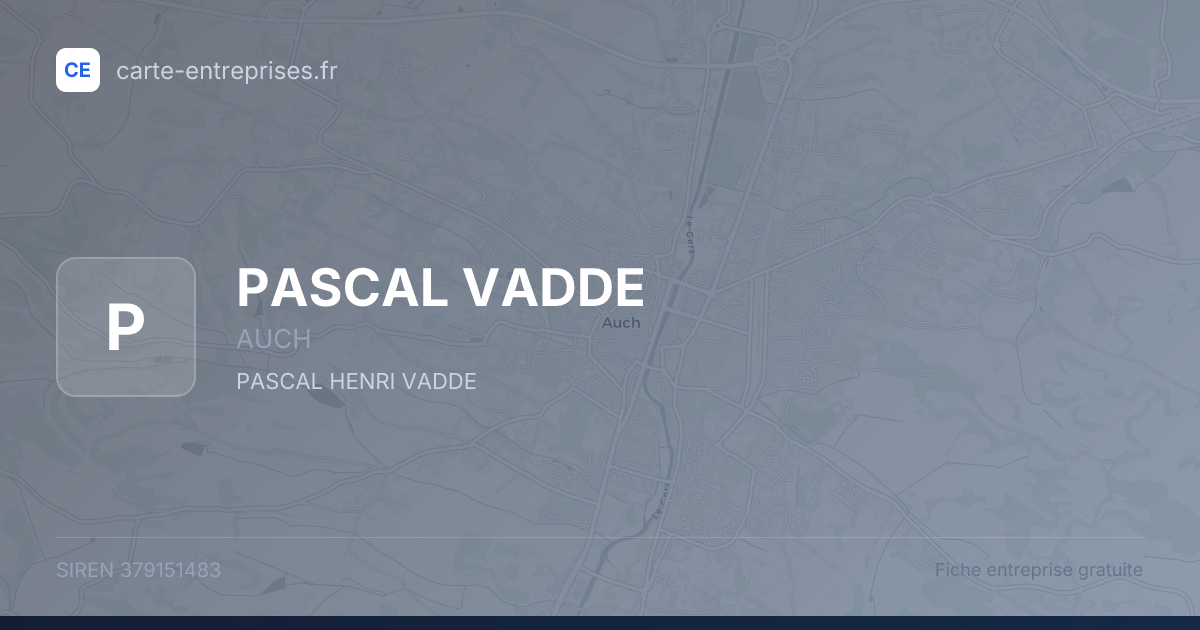PASCAL VADDE — 379151483 — fiche entreprise