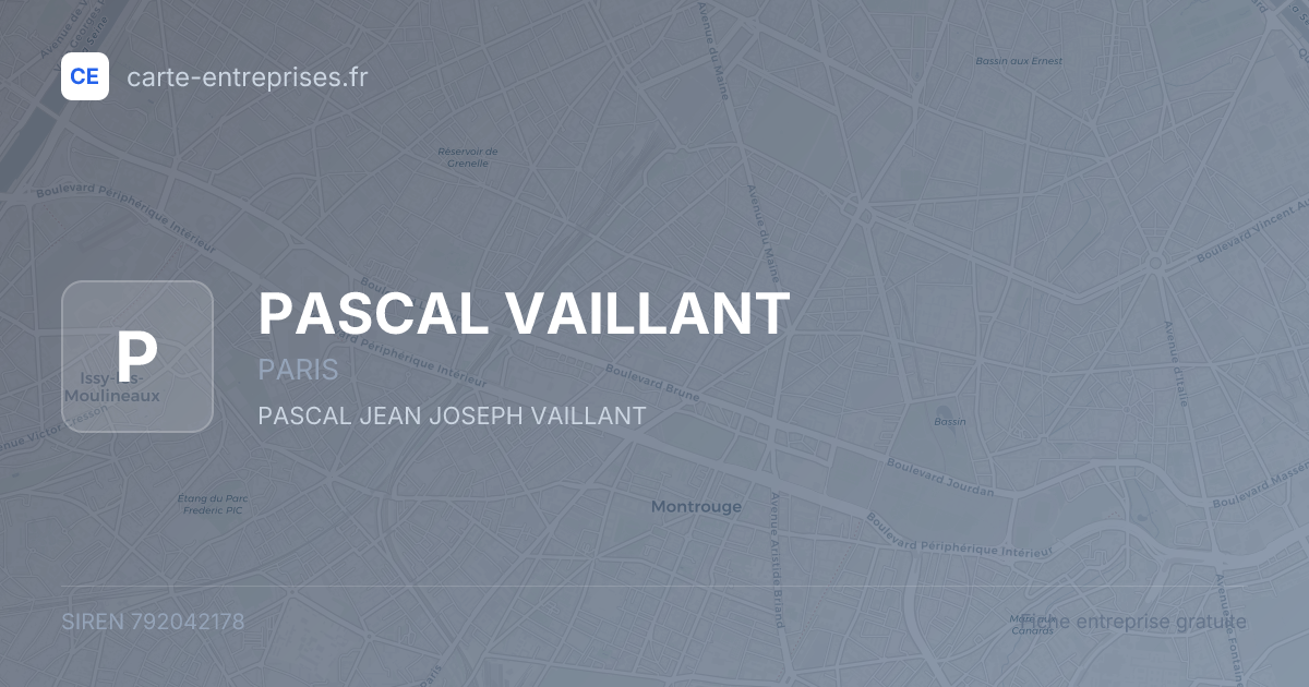 PASCAL VAILLANT — 792042178 — fiche entreprise