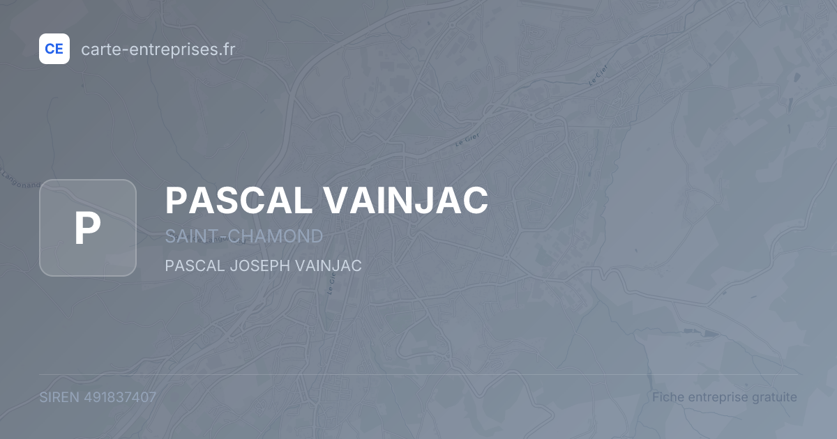 PASCAL VAINJAC — 491837407 — fiche entreprise