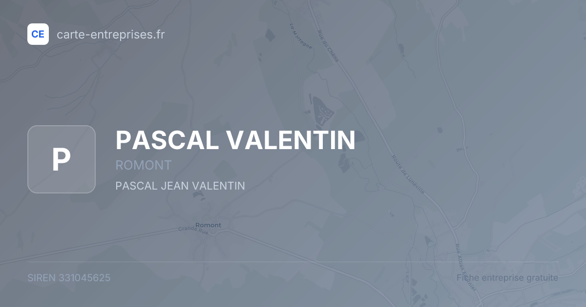 PASCAL VALENTIN — 331045625 — fiche entreprise