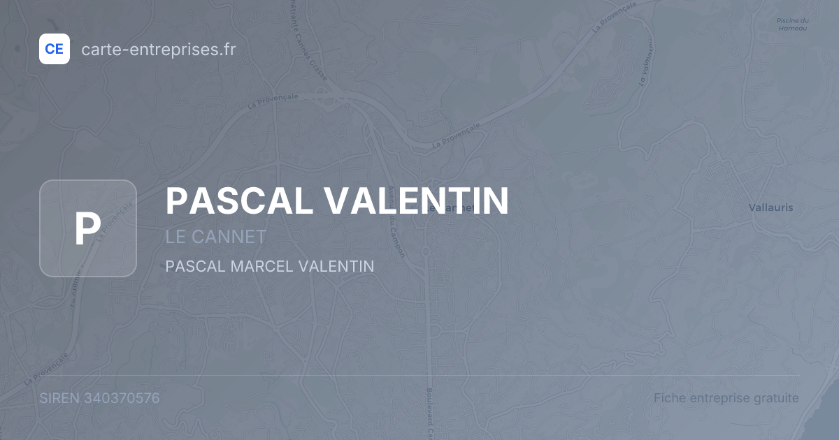 PASCAL VALENTIN — 340370576 — fiche entreprise