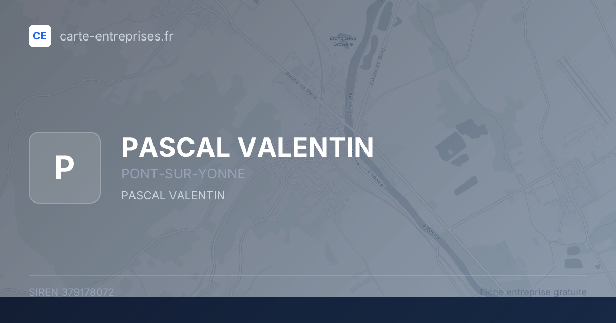 PASCAL VALENTIN — 379178072 — fiche entreprise