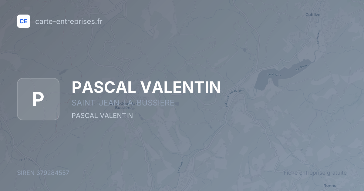PASCAL VALENTIN — 379284557 — fiche entreprise