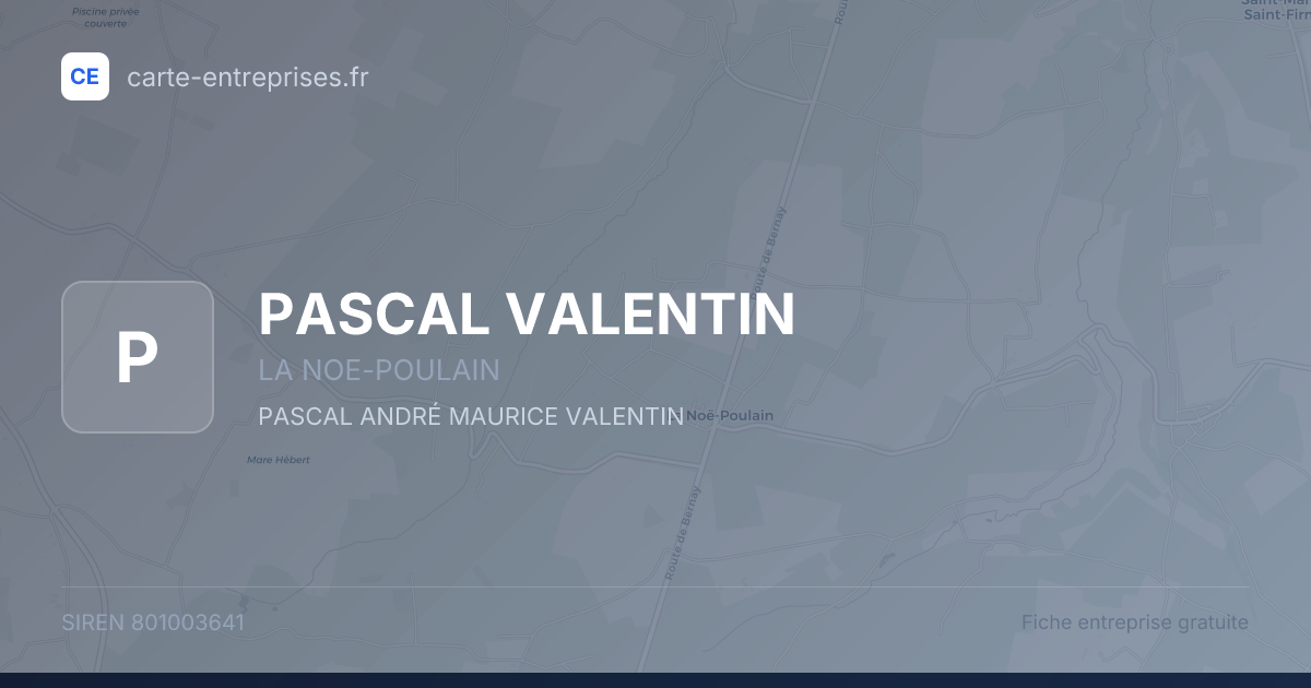 PASCAL VALENTIN — 801003641 — fiche entreprise