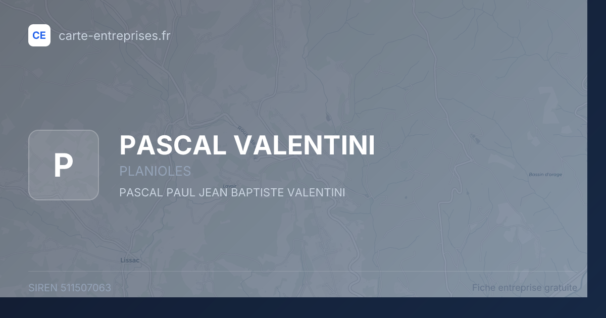 PASCAL VALENTINI — 511507063 — fiche entreprise