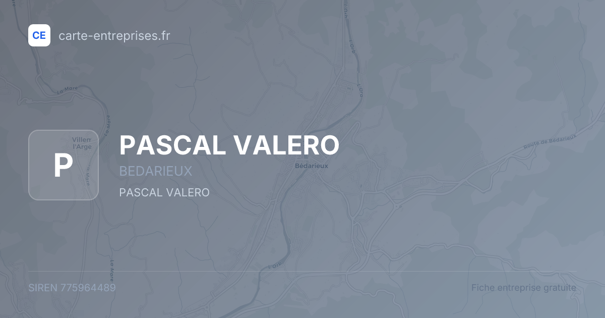 PASCAL VALERO — 775964489 — fiche entreprise