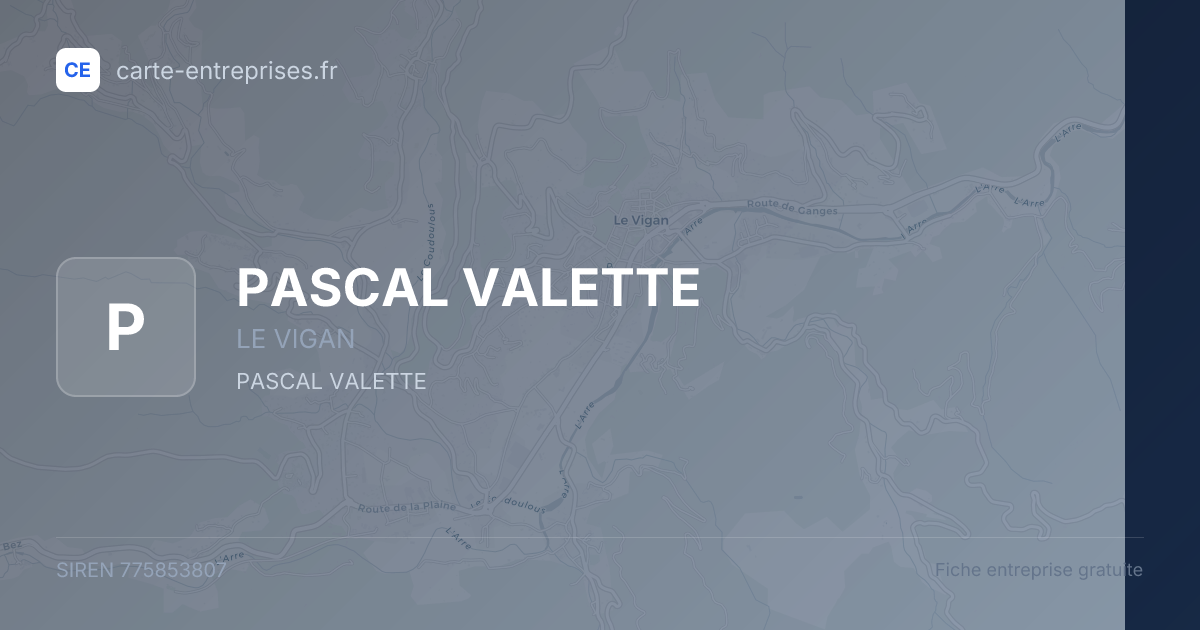 PASCAL VALETTE — 775853807 — fiche entreprise