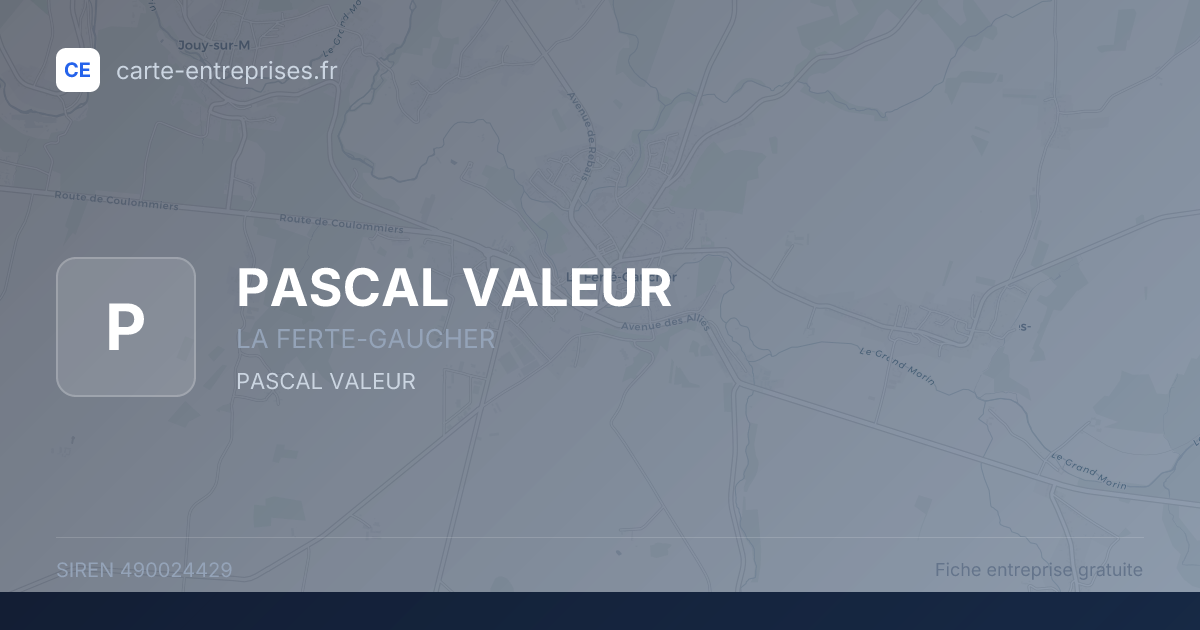 PASCAL VALEUR — 490024429 — fiche entreprise