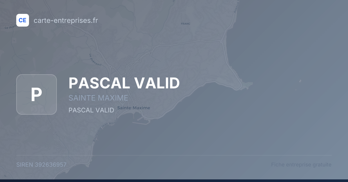 PASCAL VALID — 392636957 — fiche entreprise
