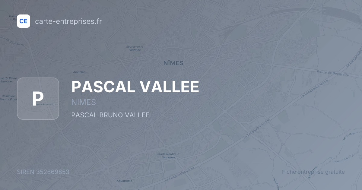 PASCAL VALLEE — 352869853 — fiche entreprise