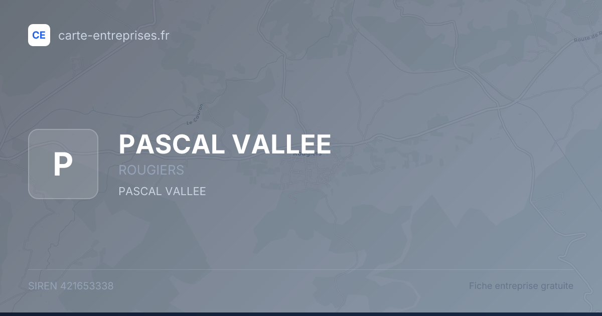 PASCAL VALLEE — 421653338 — fiche entreprise