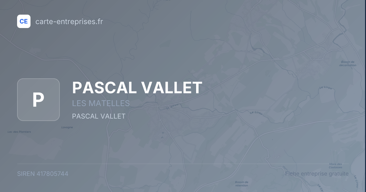 PASCAL VALLET — 417805744 — fiche entreprise
