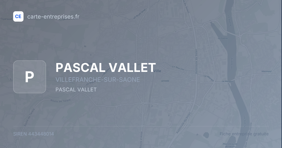 PASCAL VALLET — 443448014 — fiche entreprise