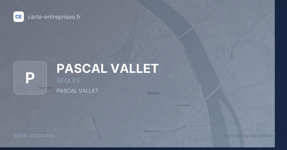 PASCAL VALLET — 500010459 — fiche entreprise