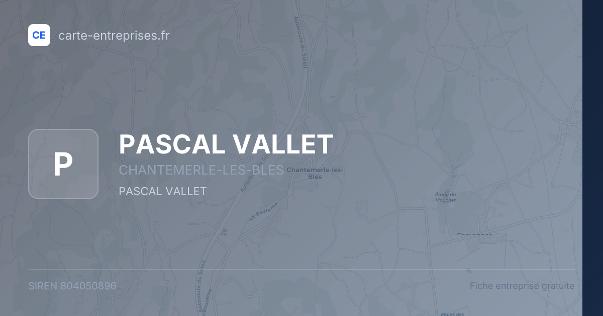 PASCAL VALLET — 804050896 — fiche entreprise