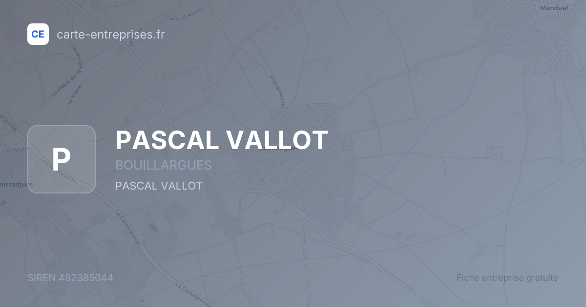 PASCAL VALLOT — 482385044 — fiche entreprise