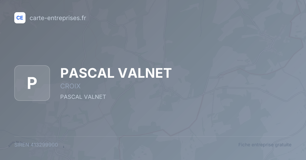 PASCAL VALNET — 413299900 — fiche entreprise
