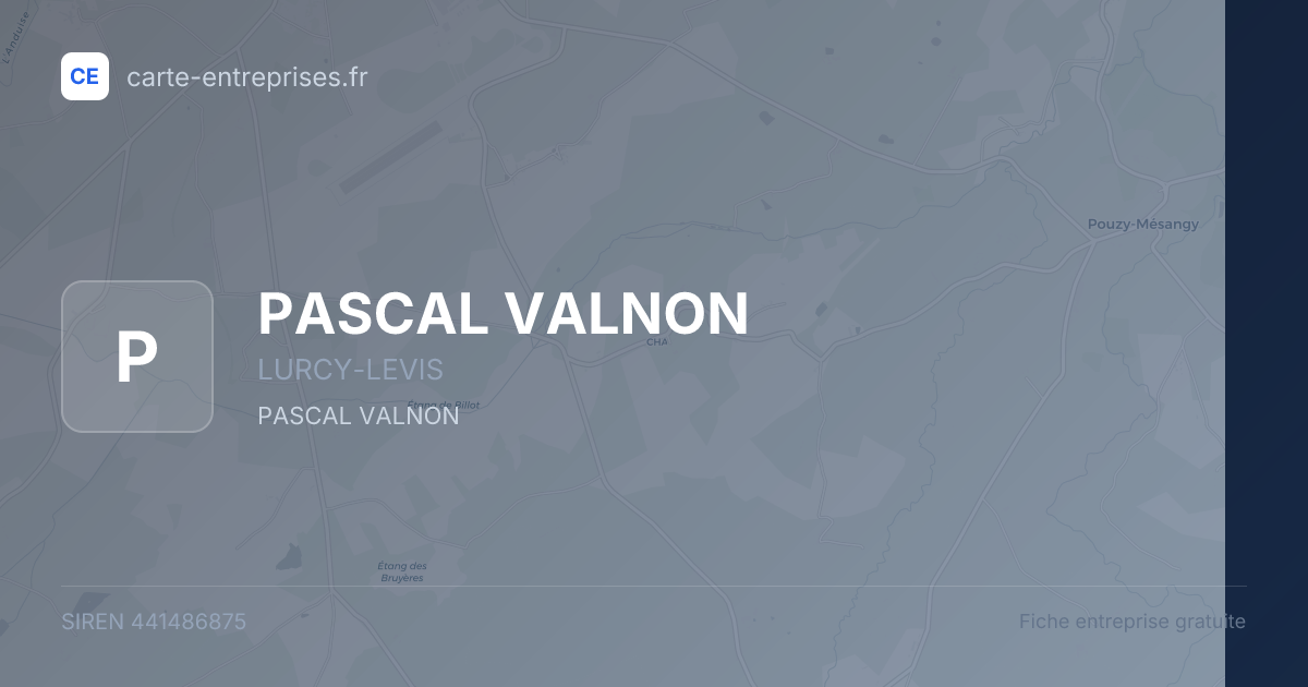 PASCAL VALNON — 441486875 — fiche entreprise