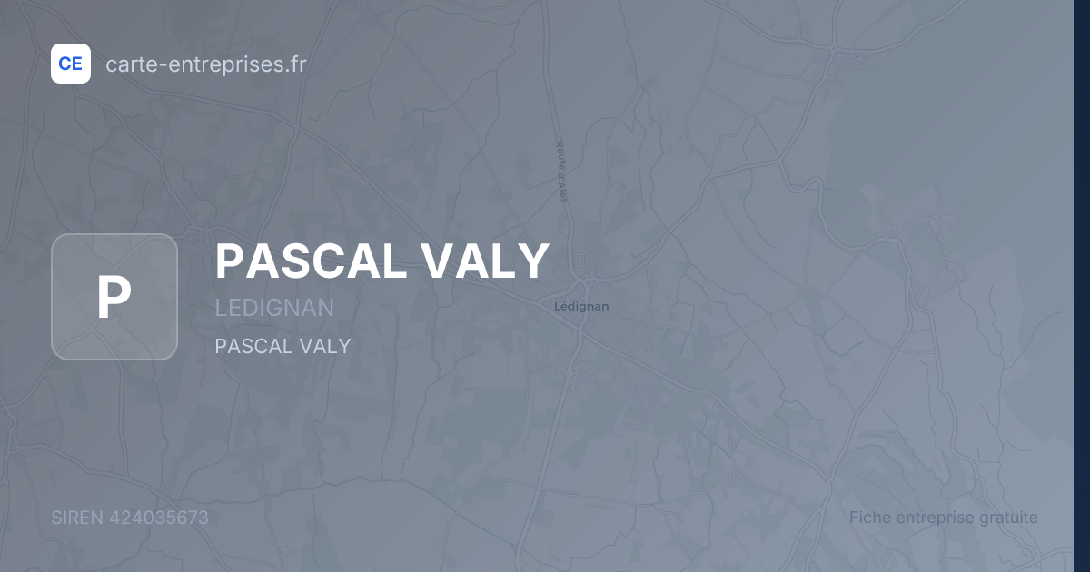 PASCAL VALY — 424035673 — fiche entreprise
