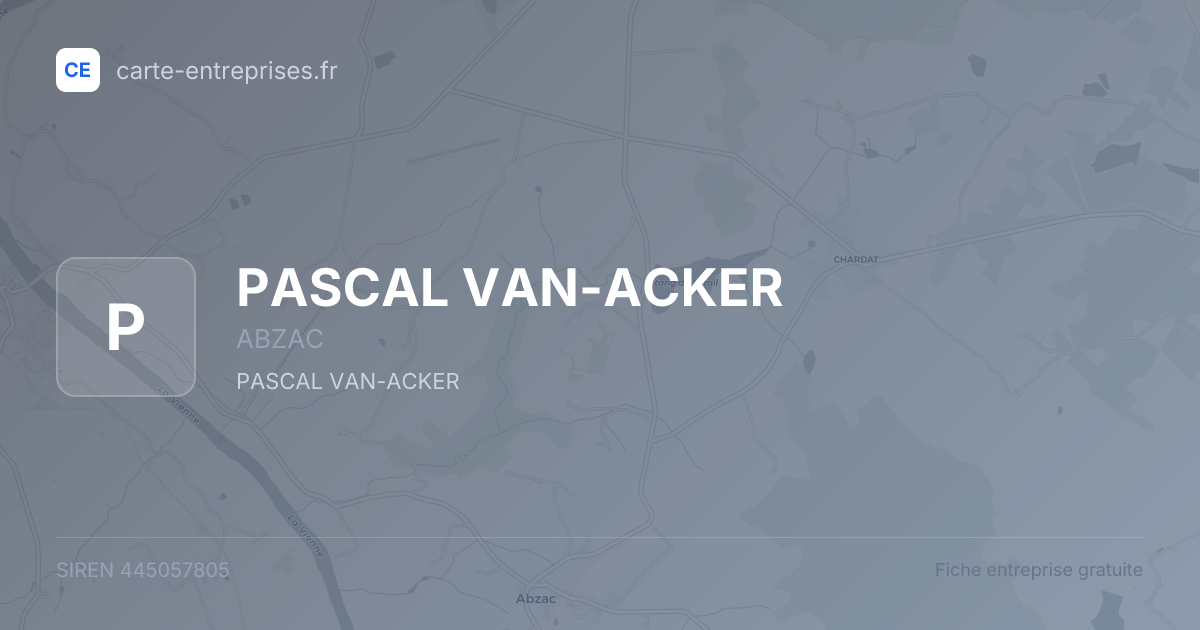 PASCAL VAN-ACKER — 445057805 — fiche entreprise