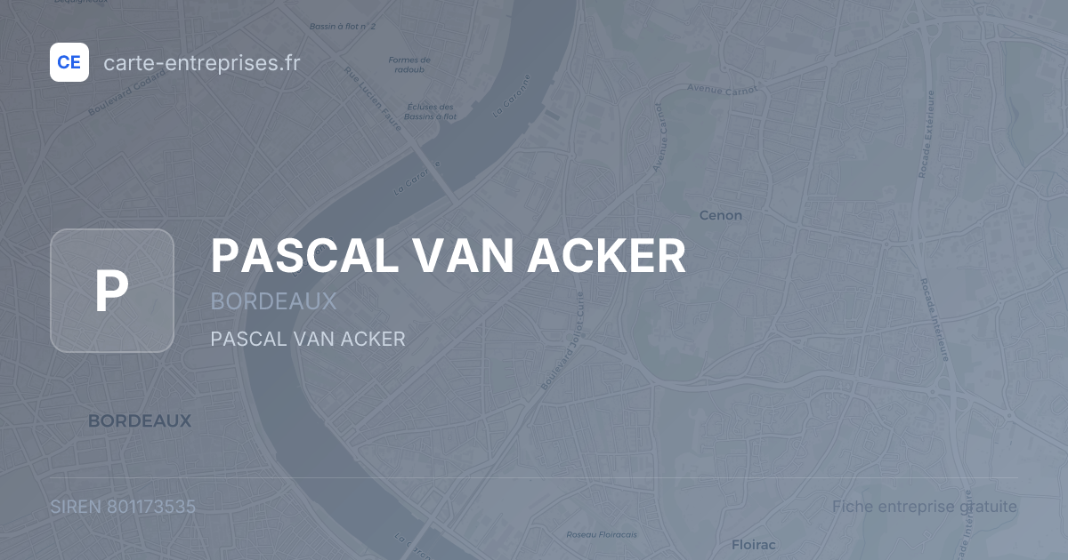 PASCAL VAN ACKER — 801173535 — fiche entreprise