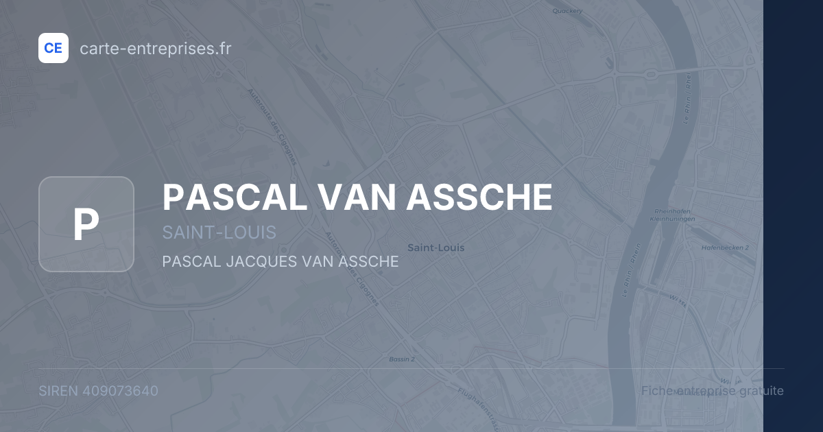 PASCAL VAN ASSCHE — 409073640 — fiche entreprise